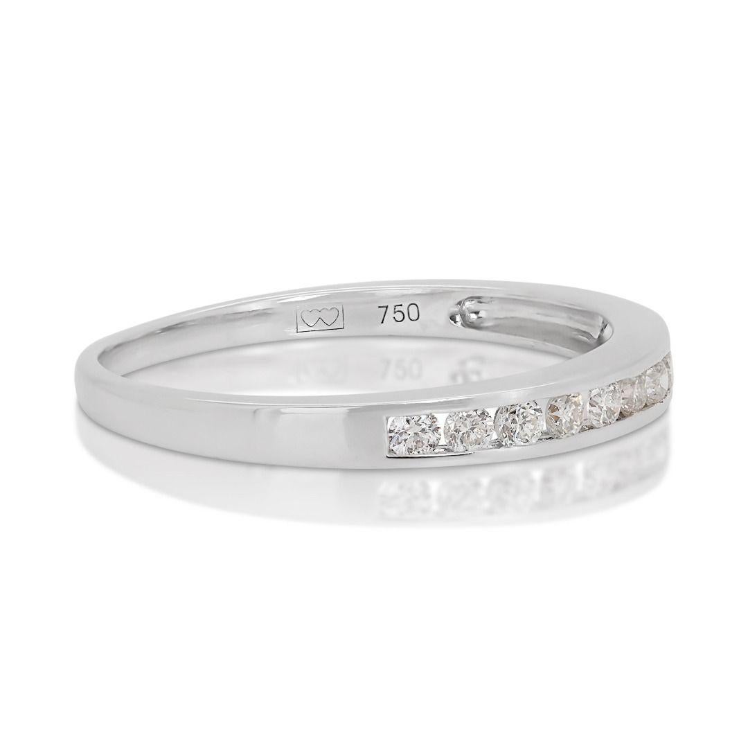 Round Cut Lovely 0.22ct Half Eternity Ring in 18K White Gold For Sale