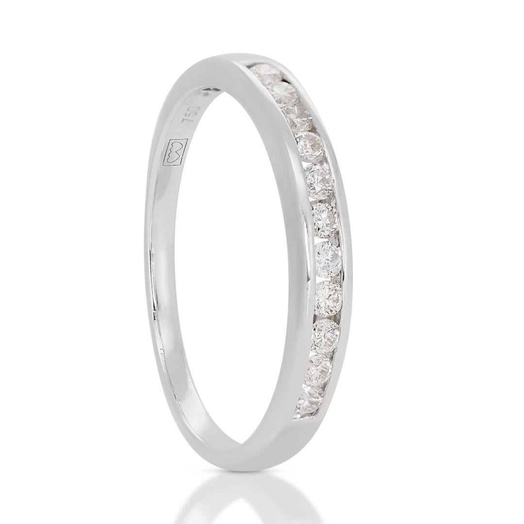 Lovely 0.22ct Half Eternity Ring in 18K White Gold For Sale 1