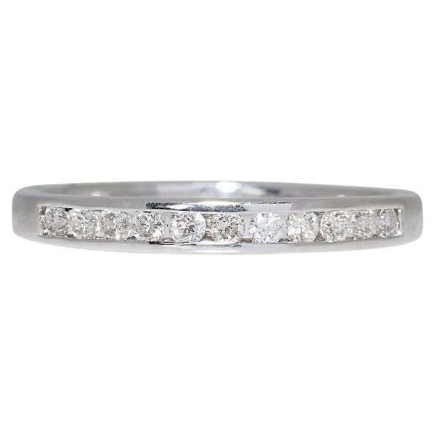 Half R Indesign Lovely 0.22ct Half Eternity Ring in 18K White Gold For Sale at 1stDibs