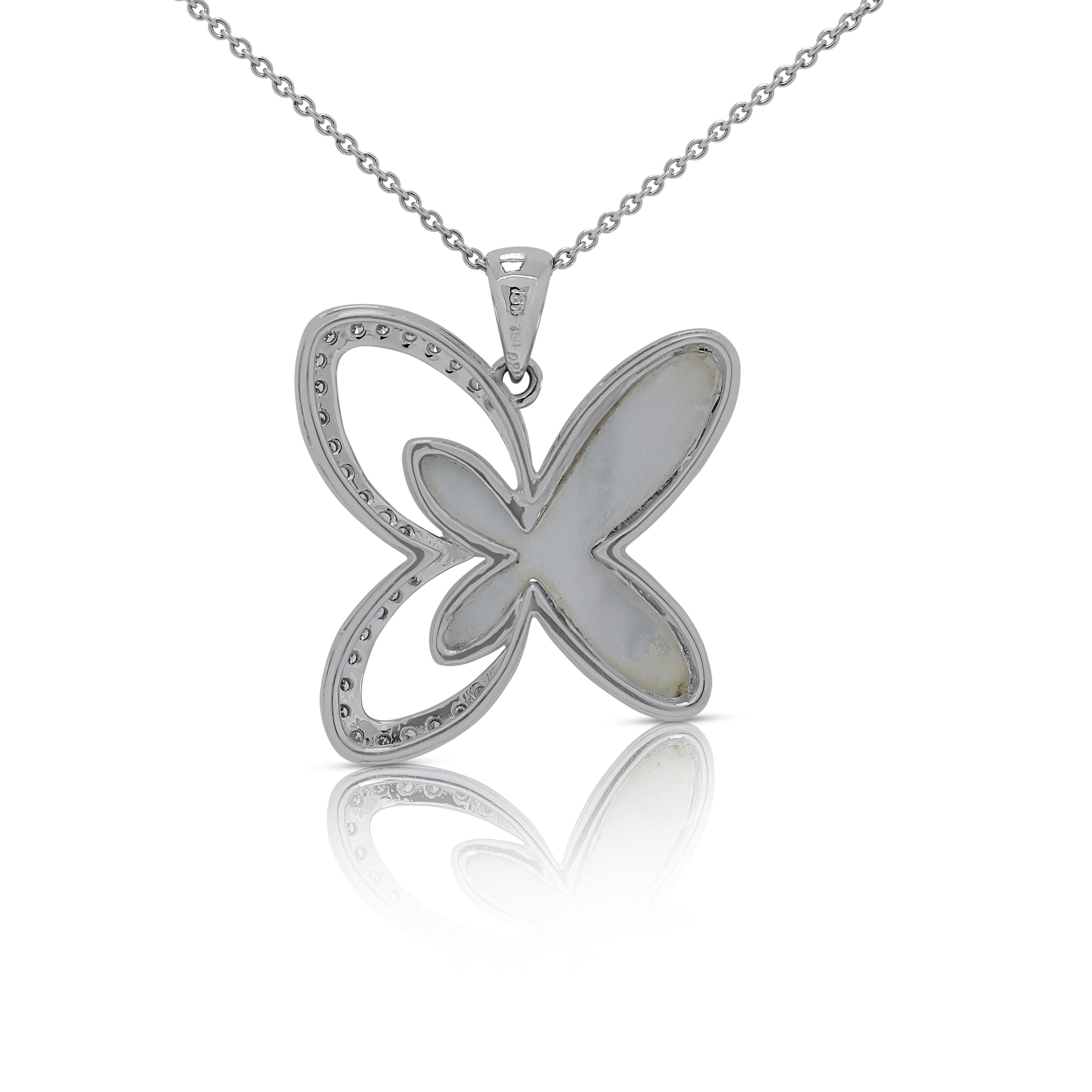 Lovely 0.23ct Pearl Pendant with Diamonds in 18K White Gold - Pendant Only 1