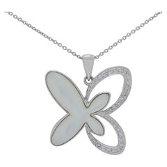 Lovely 0.23ct Pearl Pendant with Diamonds in 18K White Gold - Pendant Only