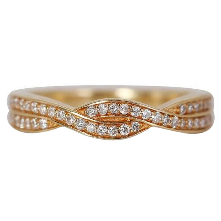 Jolie bague d'éternité de 0,25 carat en or jaune 18 carats