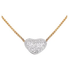 Lovely 0.31ct Heart Diamond Necklace in 18K Yellow Gold