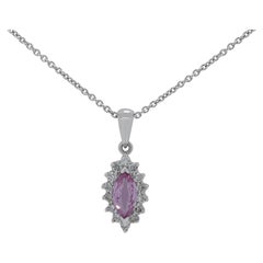 Lovely 0.57ct Spinel with Diamonds in 18K White Gold - (Chain not Included)