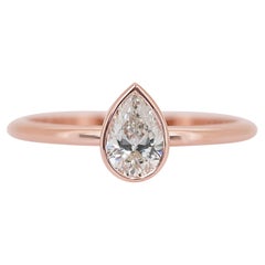 Lovely 0.90ct Diamond Solitaire Ring in 14k Rose Gold - GIA Certified