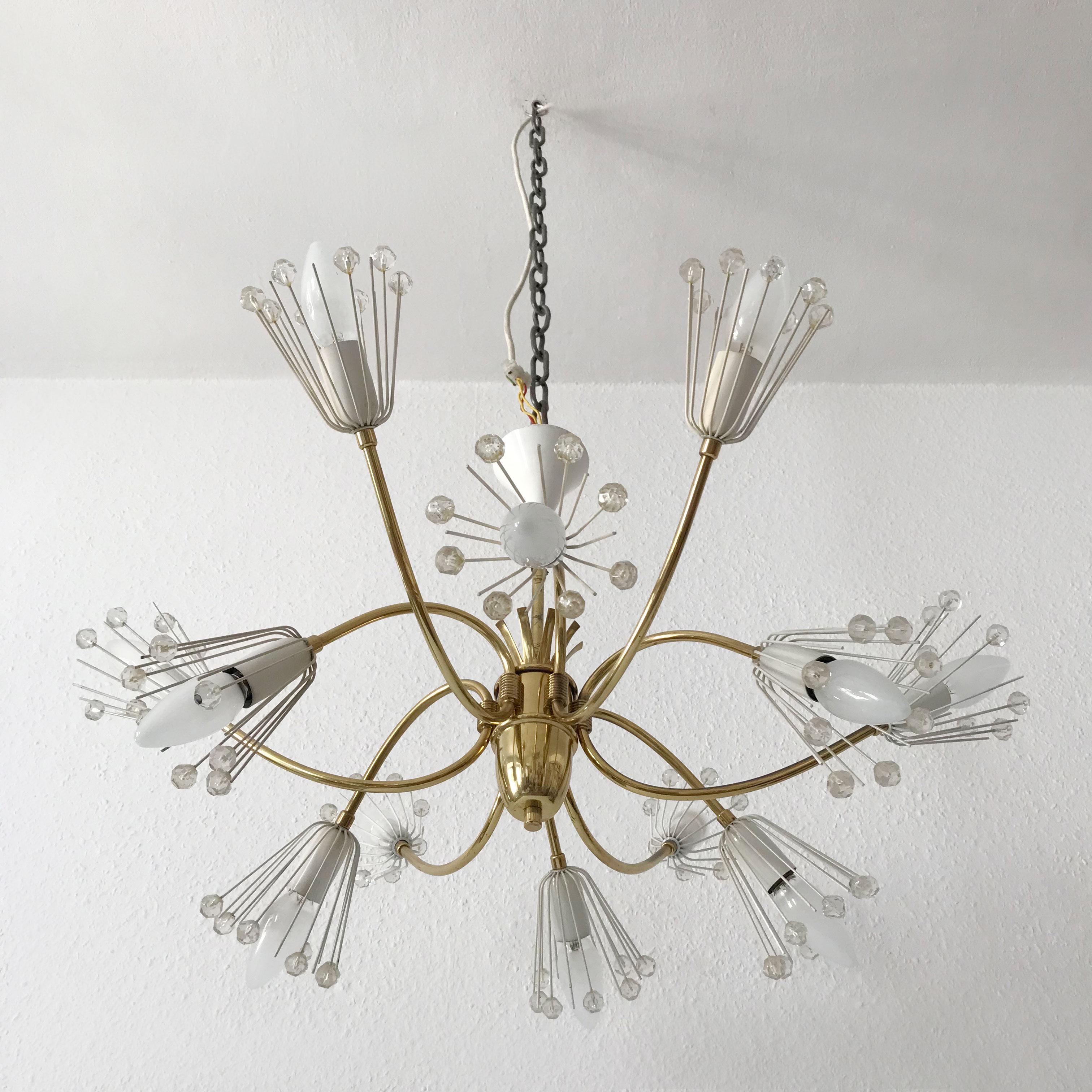 Mid-20th Century Lovely 12-Armed Chandelier by Emil Stejnar for Rupert Nikoll Austria 1950s