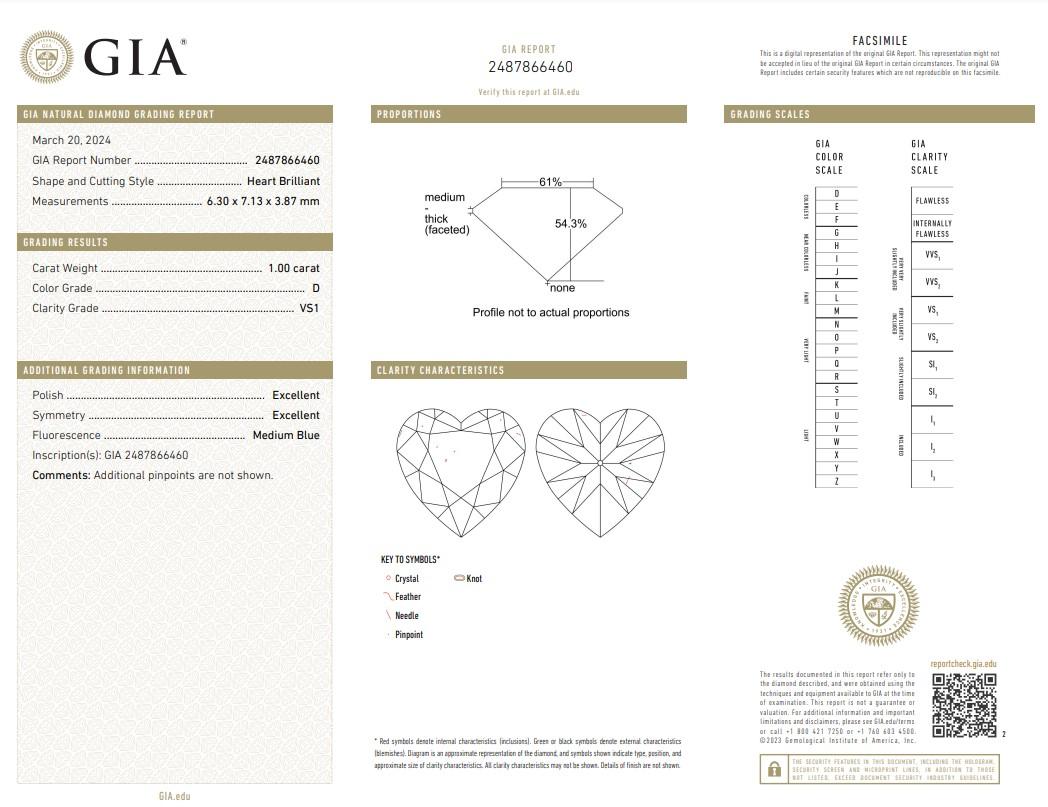 Lovely 1,22 Karat Diamanten Herzförmige Halo-Halskette aus 18 Karat Weißgold - GIA-zertifiziert im Zustand „Neu“ im Angebot in רמת גן, IL