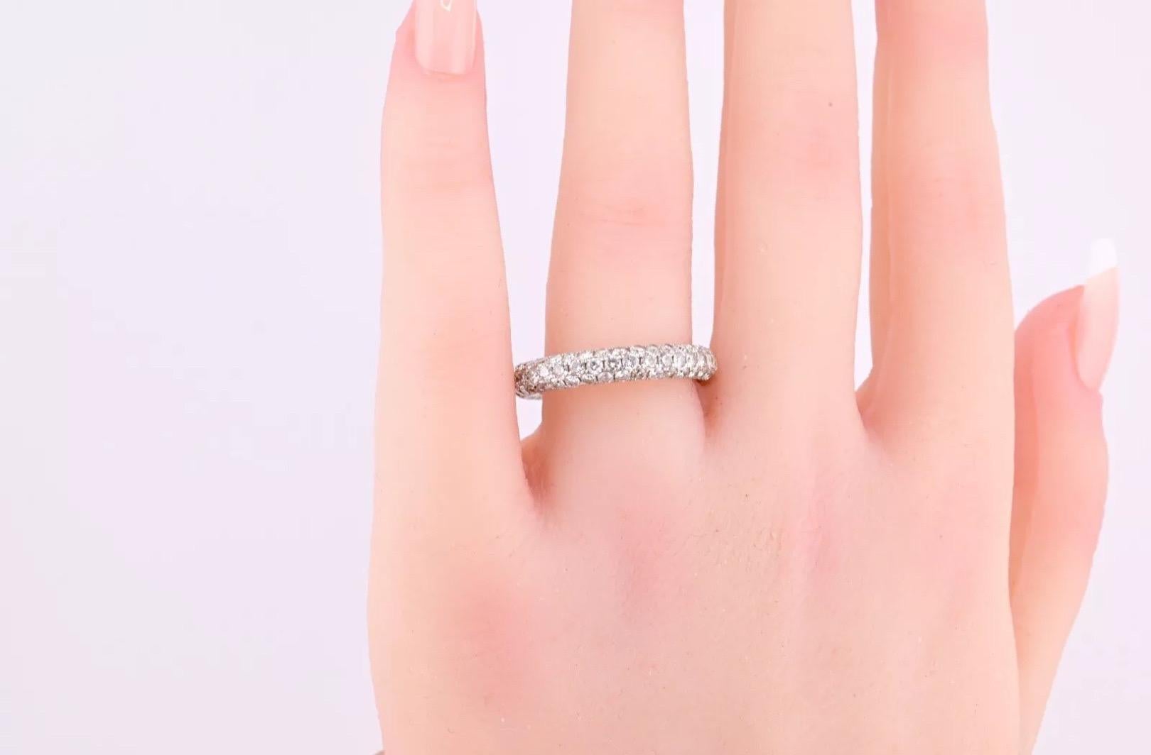 Lovely  14K White Gold Eternity Diamond Band 3 Carats Diamonds IGI Certified 1