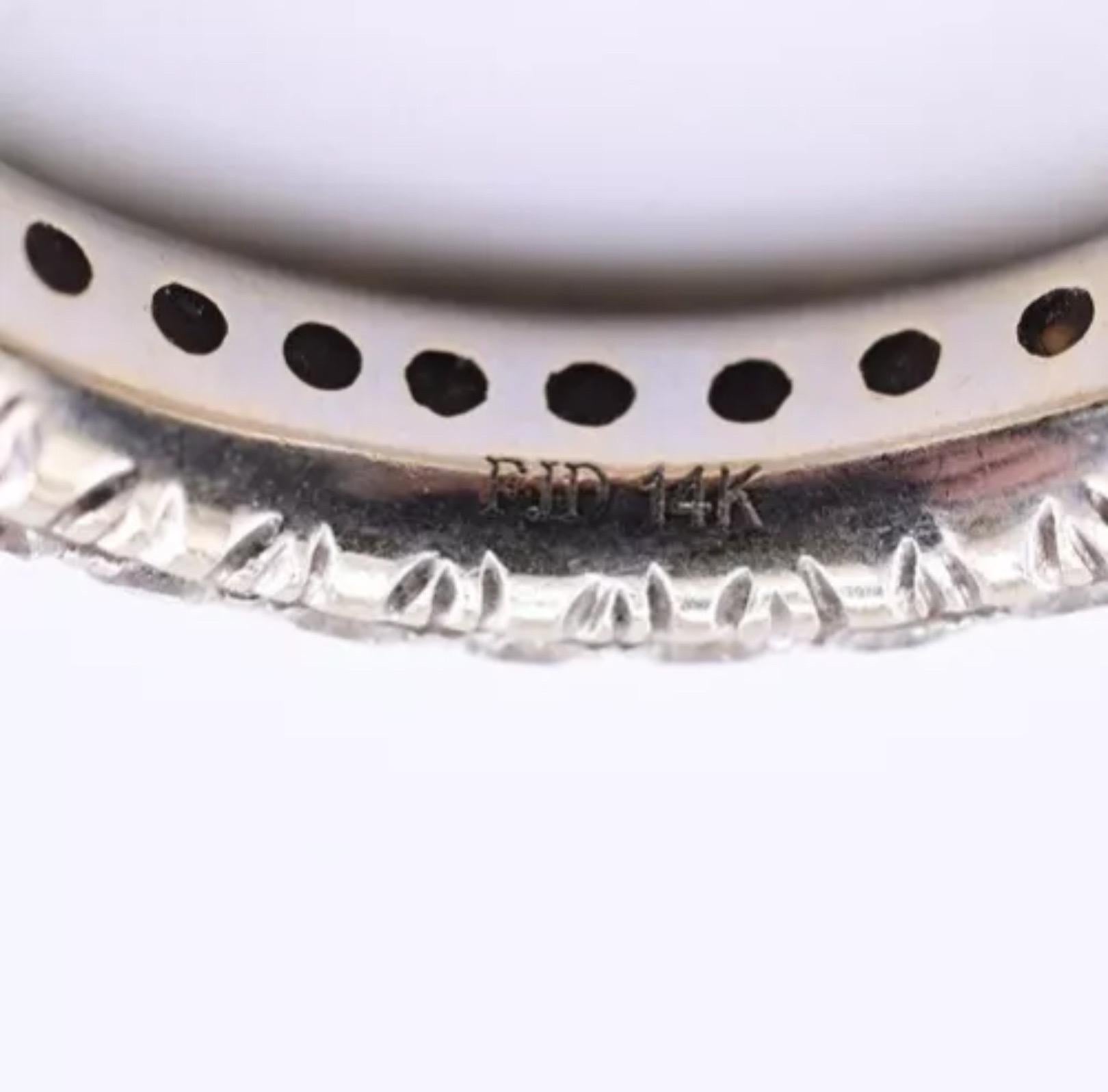 Lovely  14K White Gold Eternity Diamond Band 3 Carats Diamonds IGI Certified 2