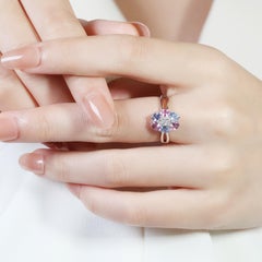 Lovely 1.50ct Pink and Blue Sapphires Ring with Side Diamonds in 18K White Gold