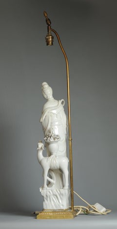 Lovely 17/18C Dehua Blanc de Chine Guanyin Statue China Chinese made into a lamp