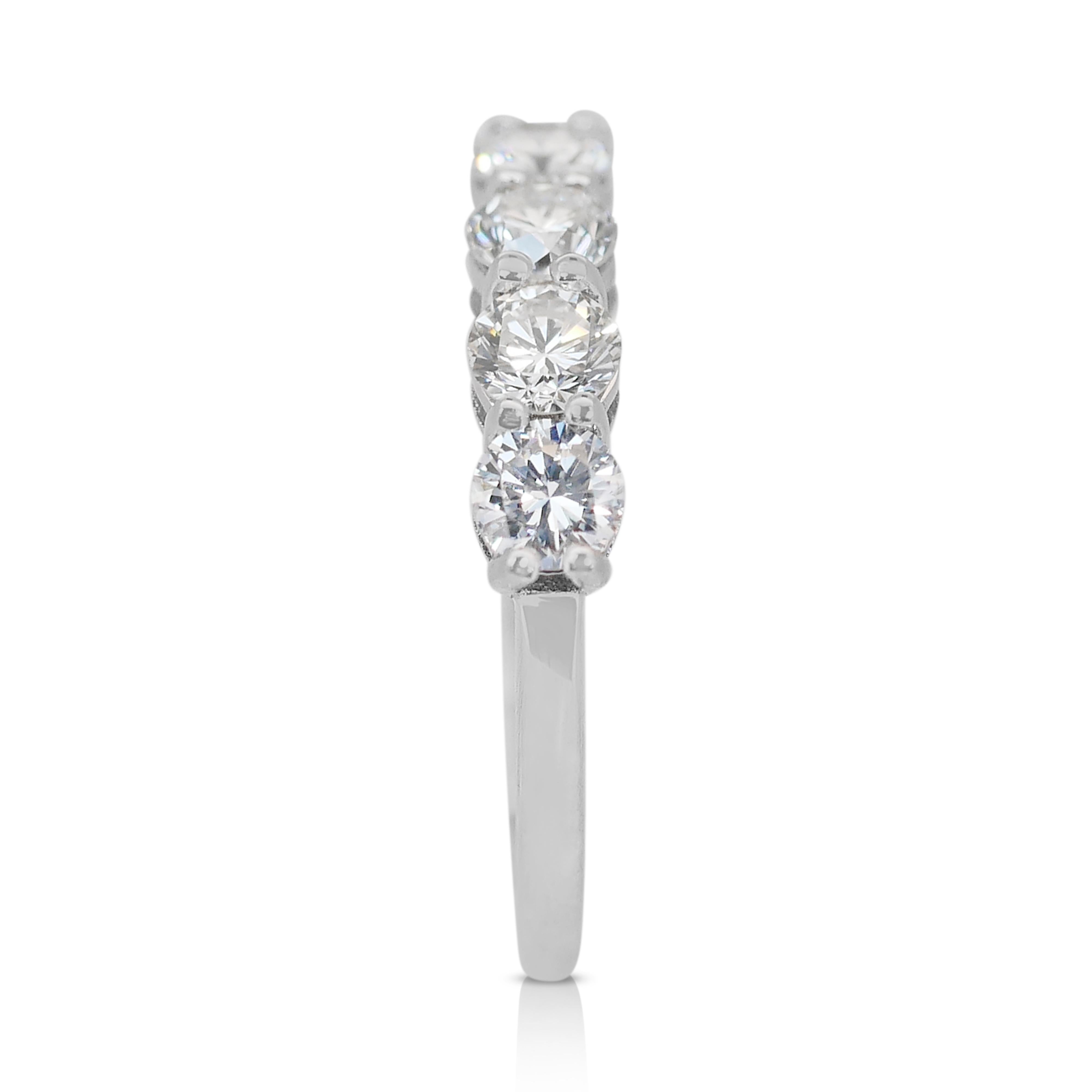 Lovely 1.78ct Diamonds Half-Eternity Ring in 18k White Gold - IGI Certified 1