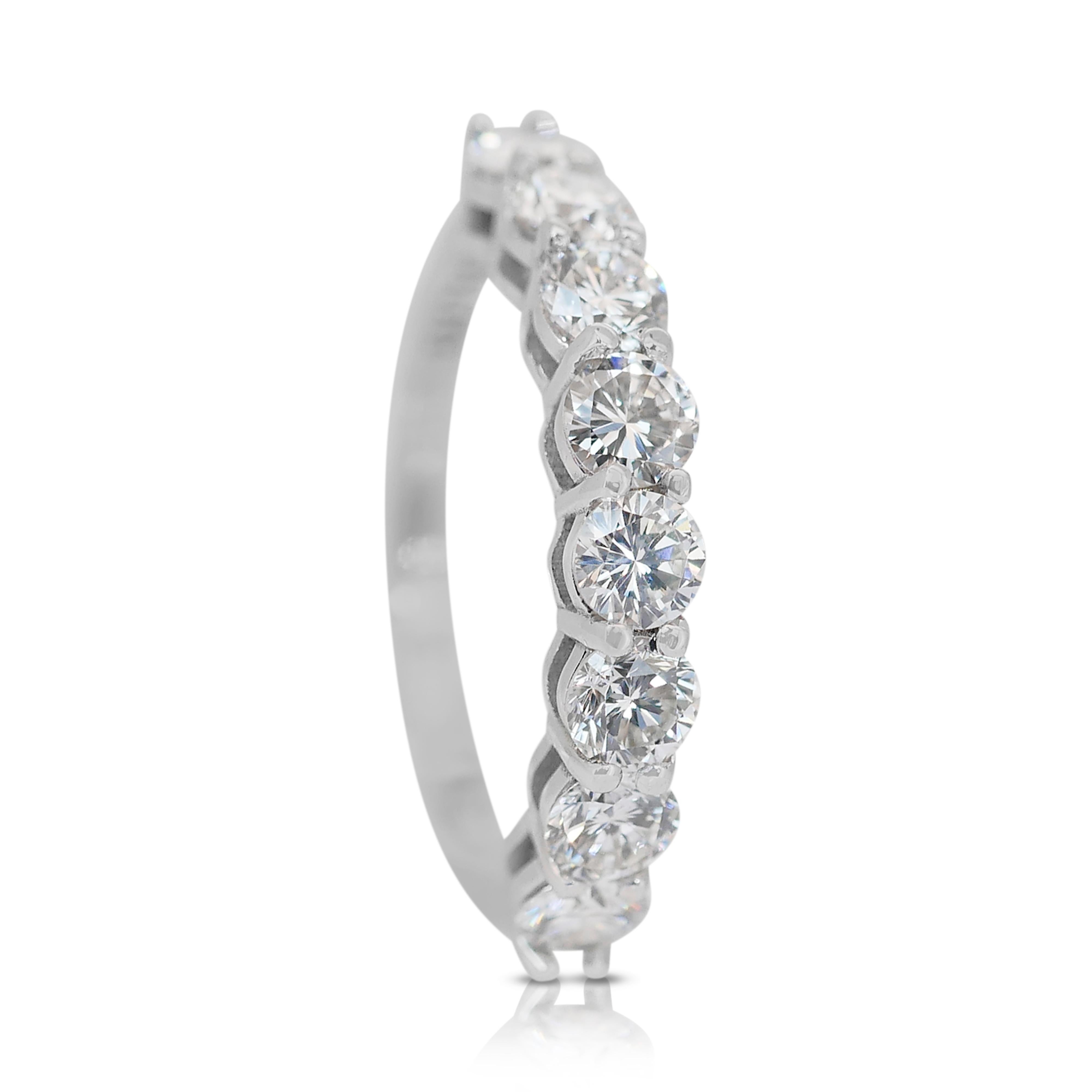 Lovely 1.78ct Diamonds Half-Eternity Ring in 18k White Gold - IGI Certified 2