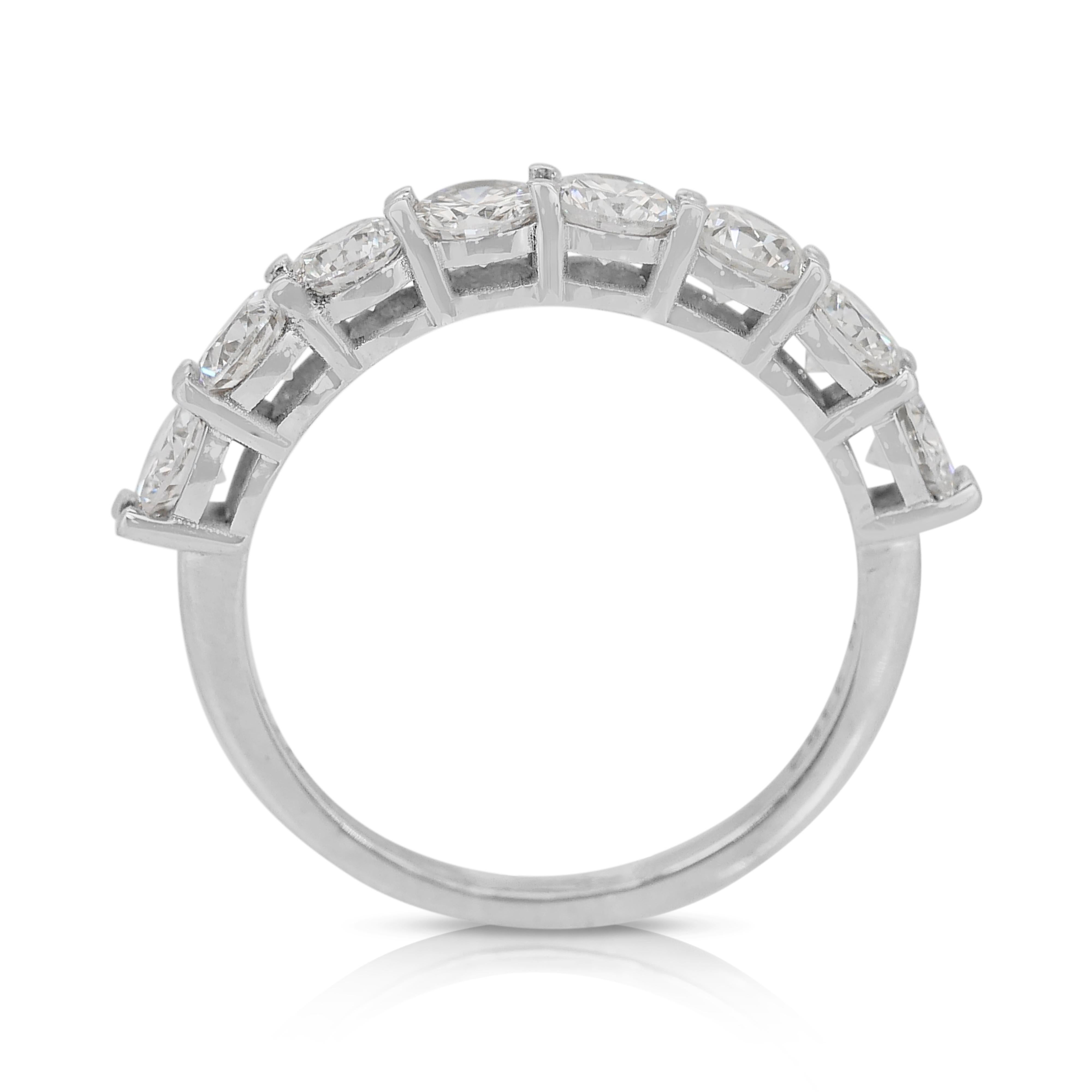 Lovely 1.78ct Diamonds Half-Eternity Ring in 18k White Gold - IGI Certified 3