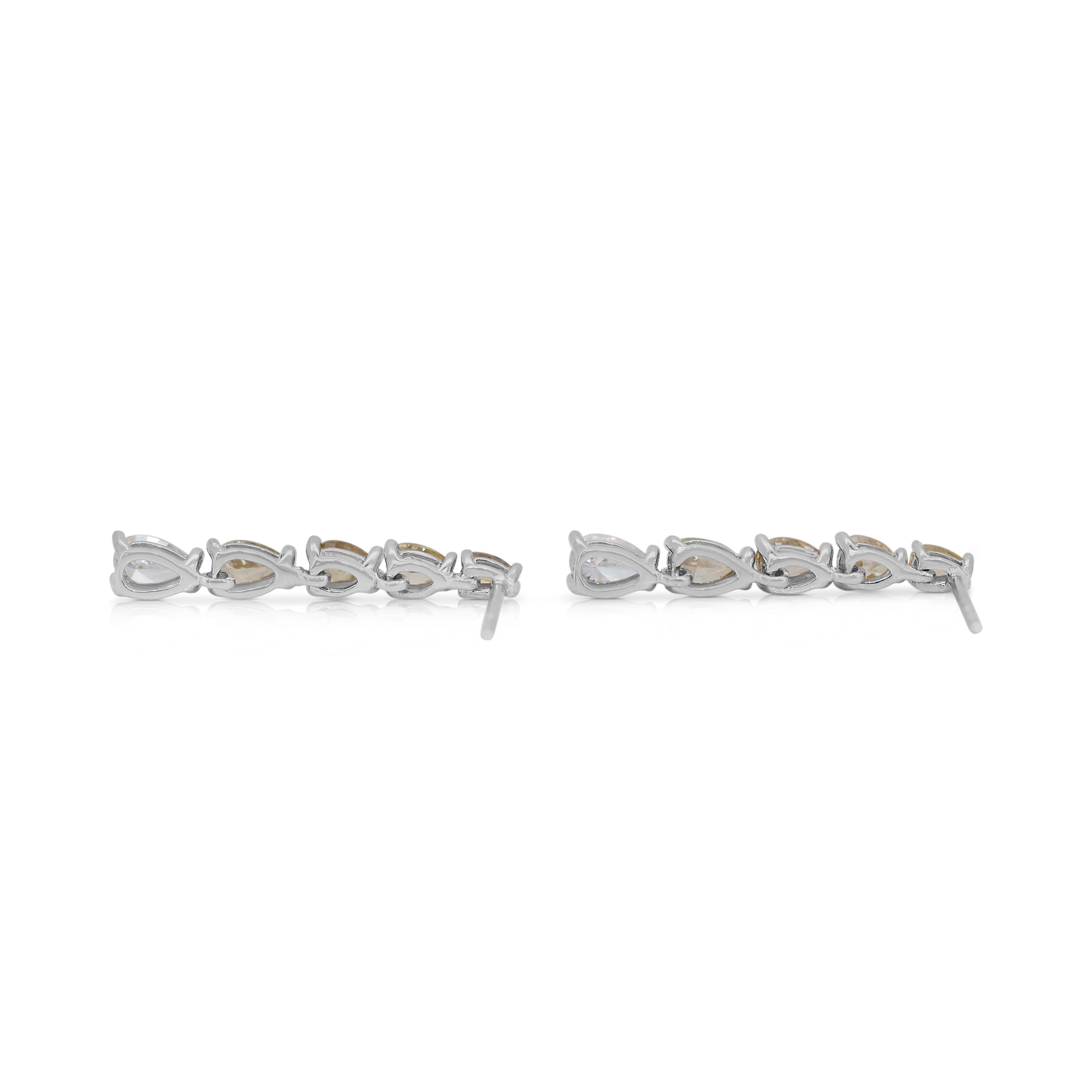 Lovely 1.82ct Diamond Fancy-Colored Drop Earrings in 18k White Gold 1