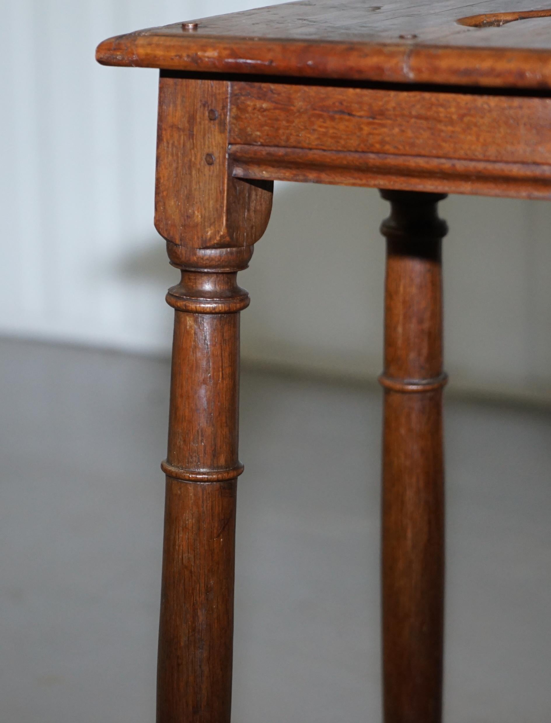 Lovely 18th Century Dutch Stool with Handle Cut Out in the Top Bar Pub Study 3