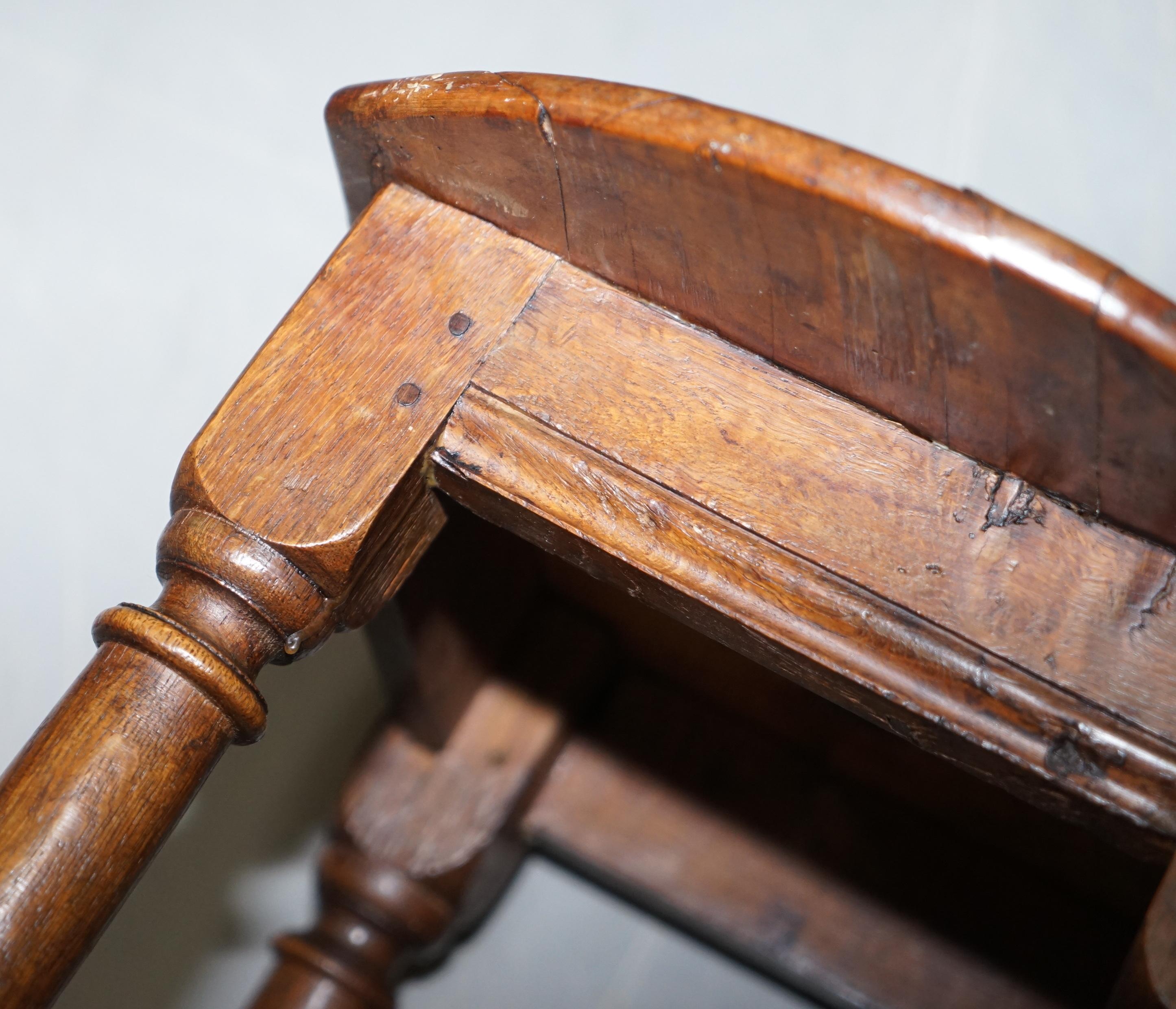 Lovely 18th Century Dutch Stool with Handle Cut Out in the Top Bar Pub Study 10