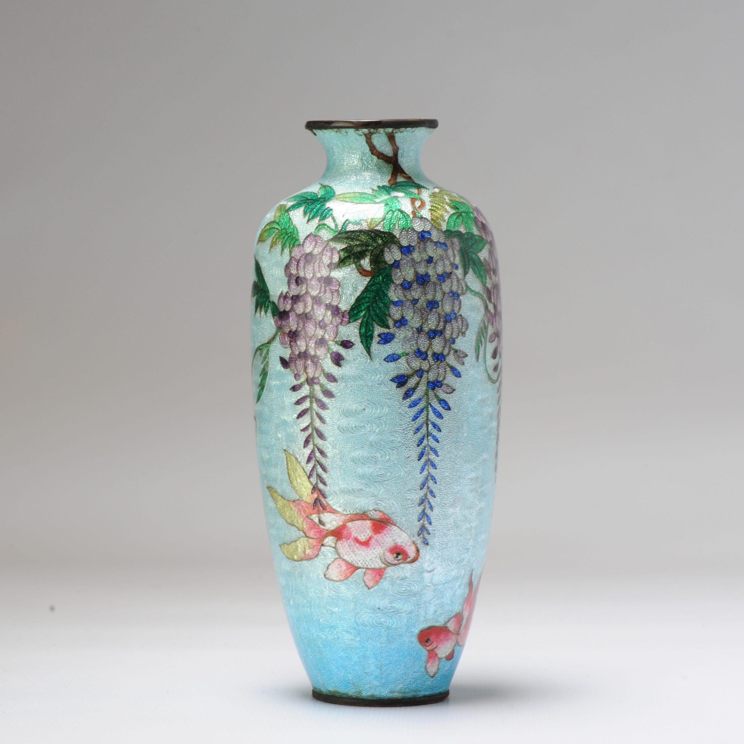Description
Lovely and beautifully made piece of Ginbari cloisonne.

Provenance:

Originally part of the Catherina collection of Japanese bronzes and cloisonne that was partly auctioned in Amsterdam in 2006 at Sothebys. Some pieces are pictured