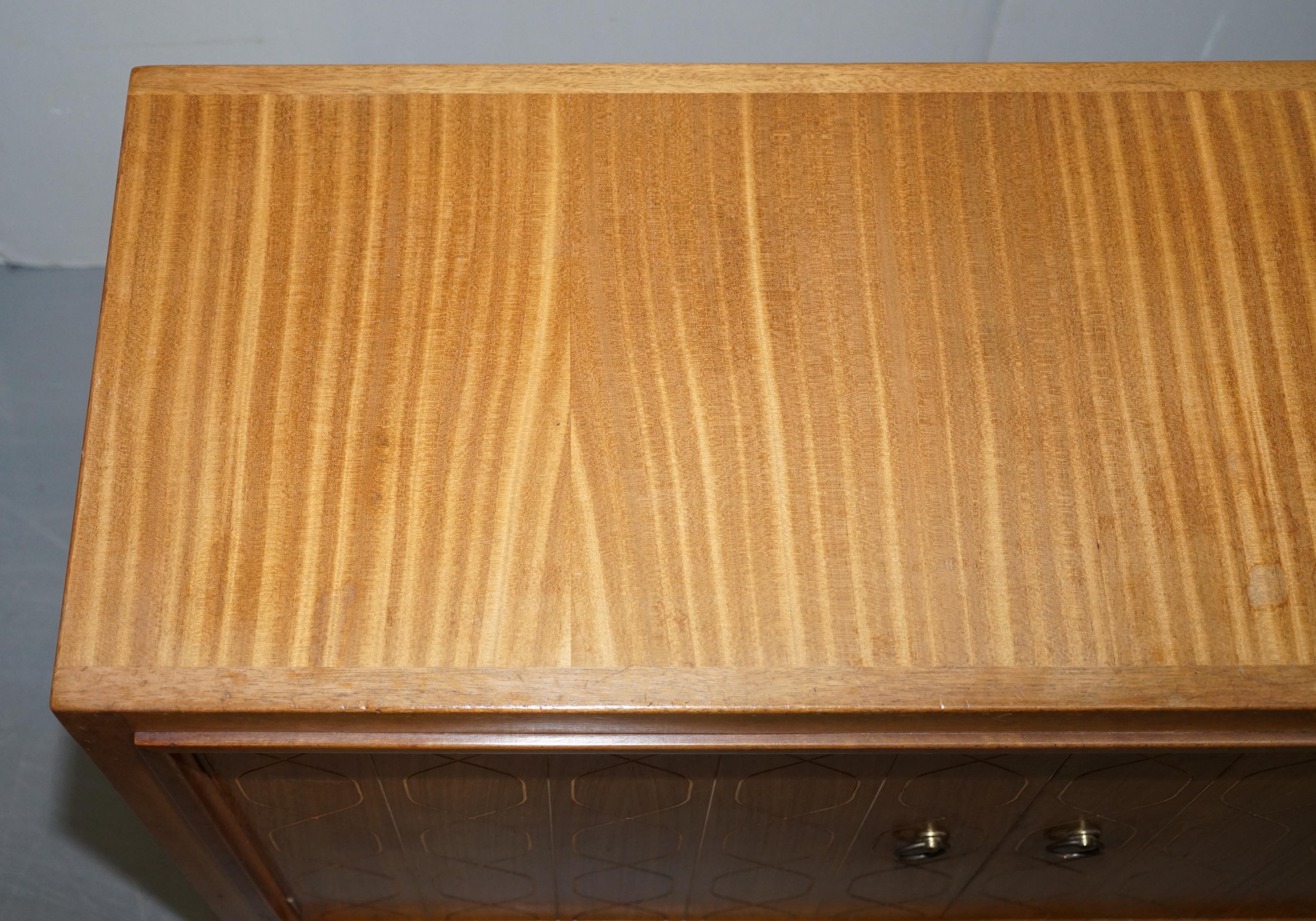 English Lovely 1953 Gordon Russell Double Helix Sideboard Hardwood and Bombay Hardwood