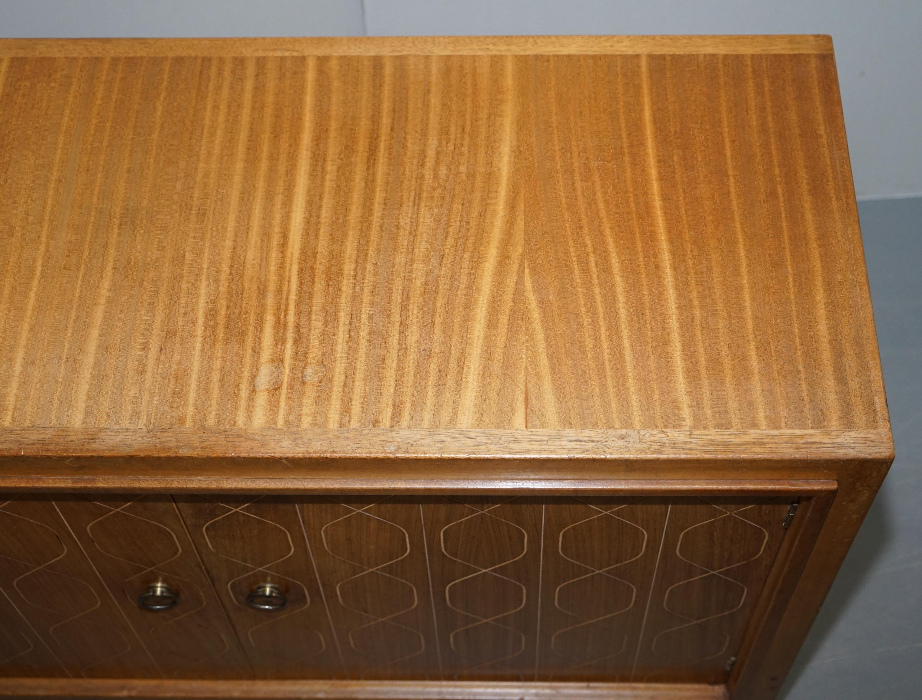 Hand-Crafted Lovely 1953 Gordon Russell Double Helix Sideboard Hardwood and Bombay Hardwood