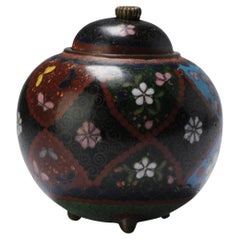 Ravissant cloisonné japonais en bronze Koro ancien de la période Meiji du 19e siècle