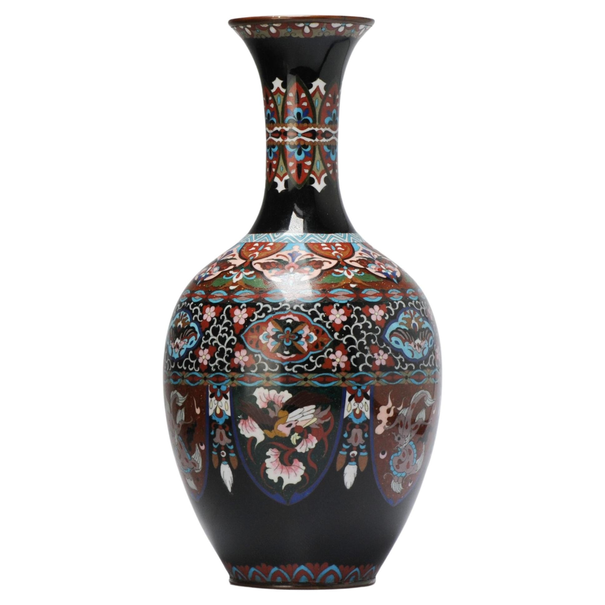 Lovely 19c Antique Meiji Period Japanese Vase Flower Bronze