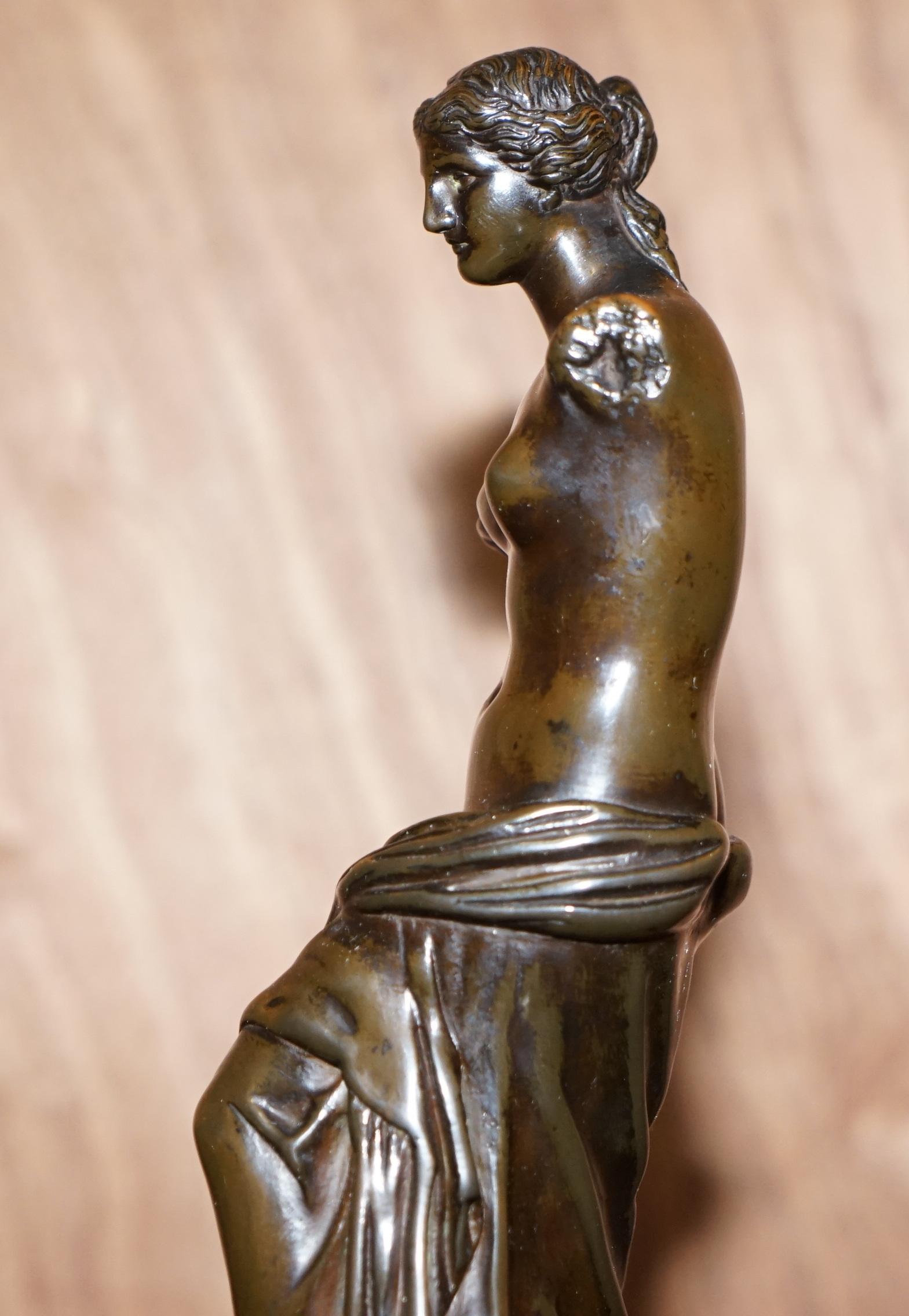 Lovely 19th Century Antique Italian Venus De Milo Grand Tour Bronze Statue For Sale 5