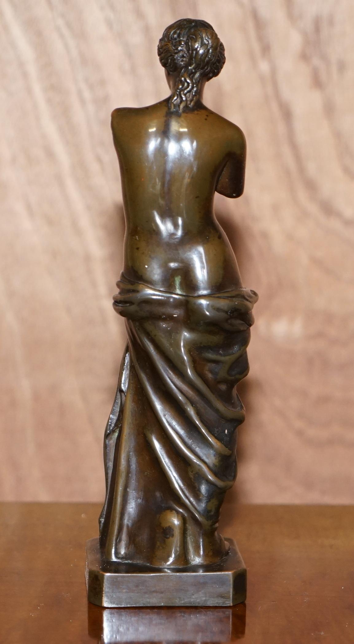 Lovely 19th Century Antique Italian Venus De Milo Grand Tour Bronze Statue For Sale 6