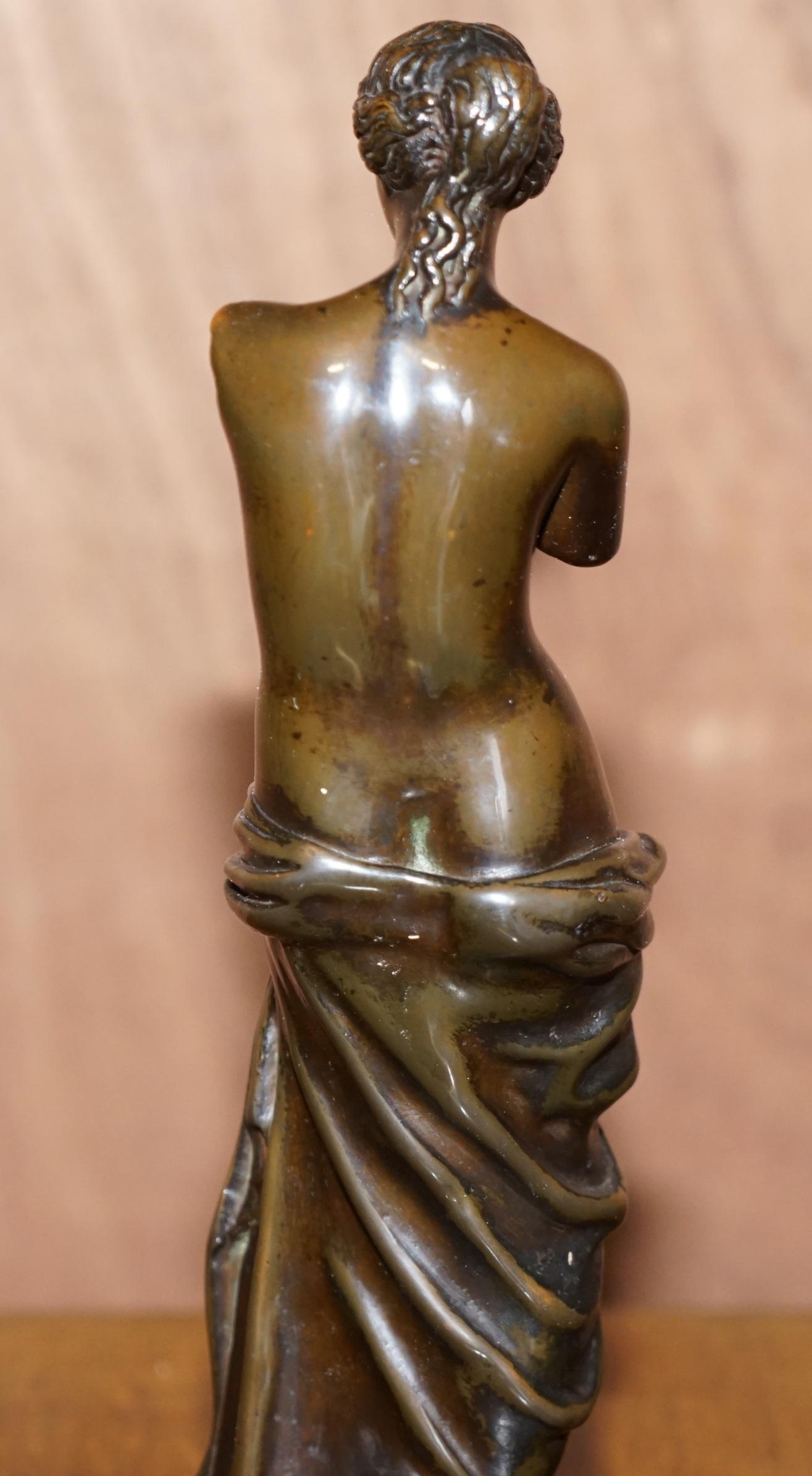 Lovely 19th Century Antique Italian Venus De Milo Grand Tour Bronze Statue For Sale 7