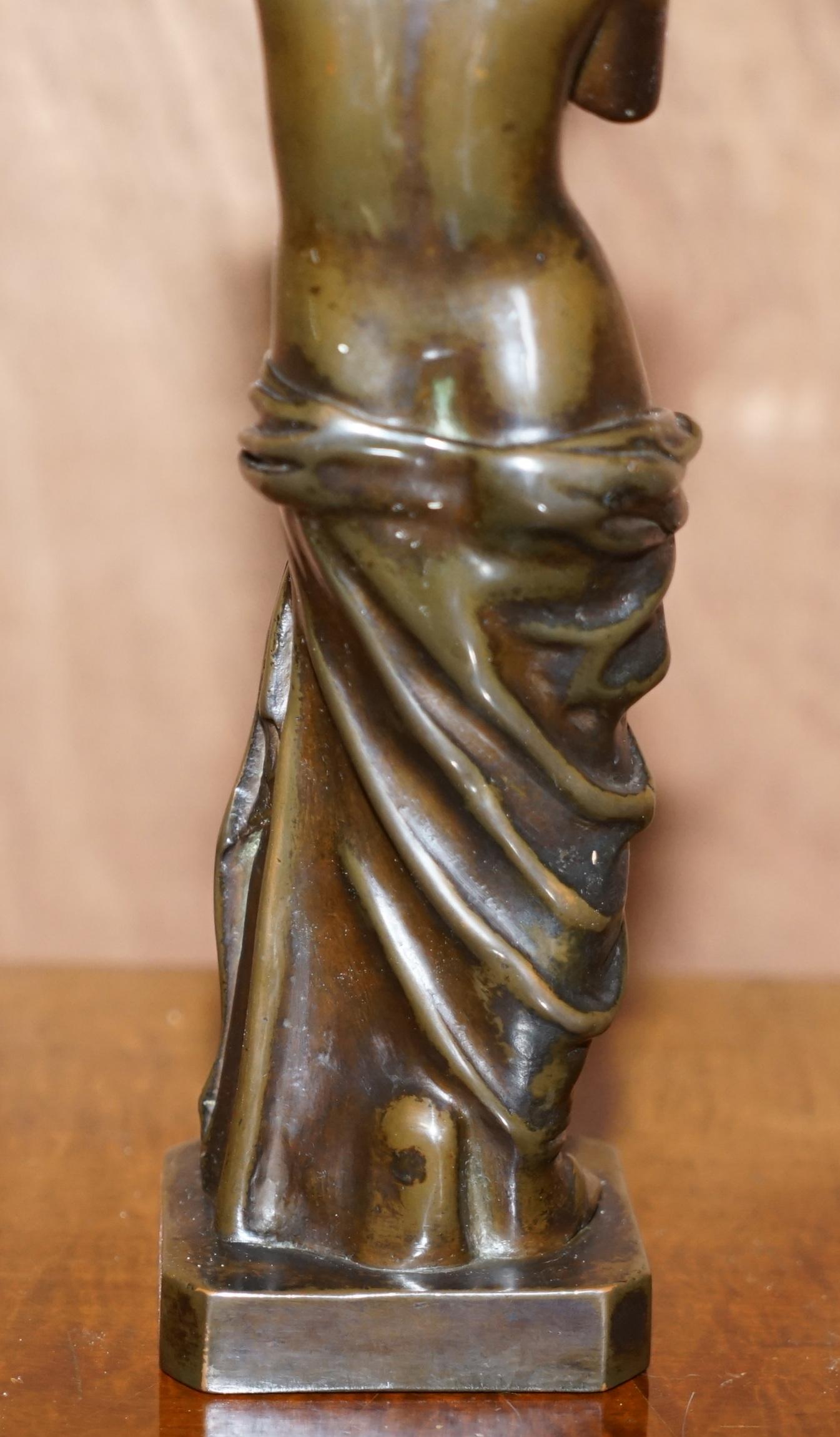 Lovely 19th Century Antique Italian Venus De Milo Grand Tour Bronze Statue For Sale 8