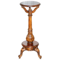 Lovely 19th Century Antique Hardwood Tall Hand Carved Mahogany Jardinière Stand