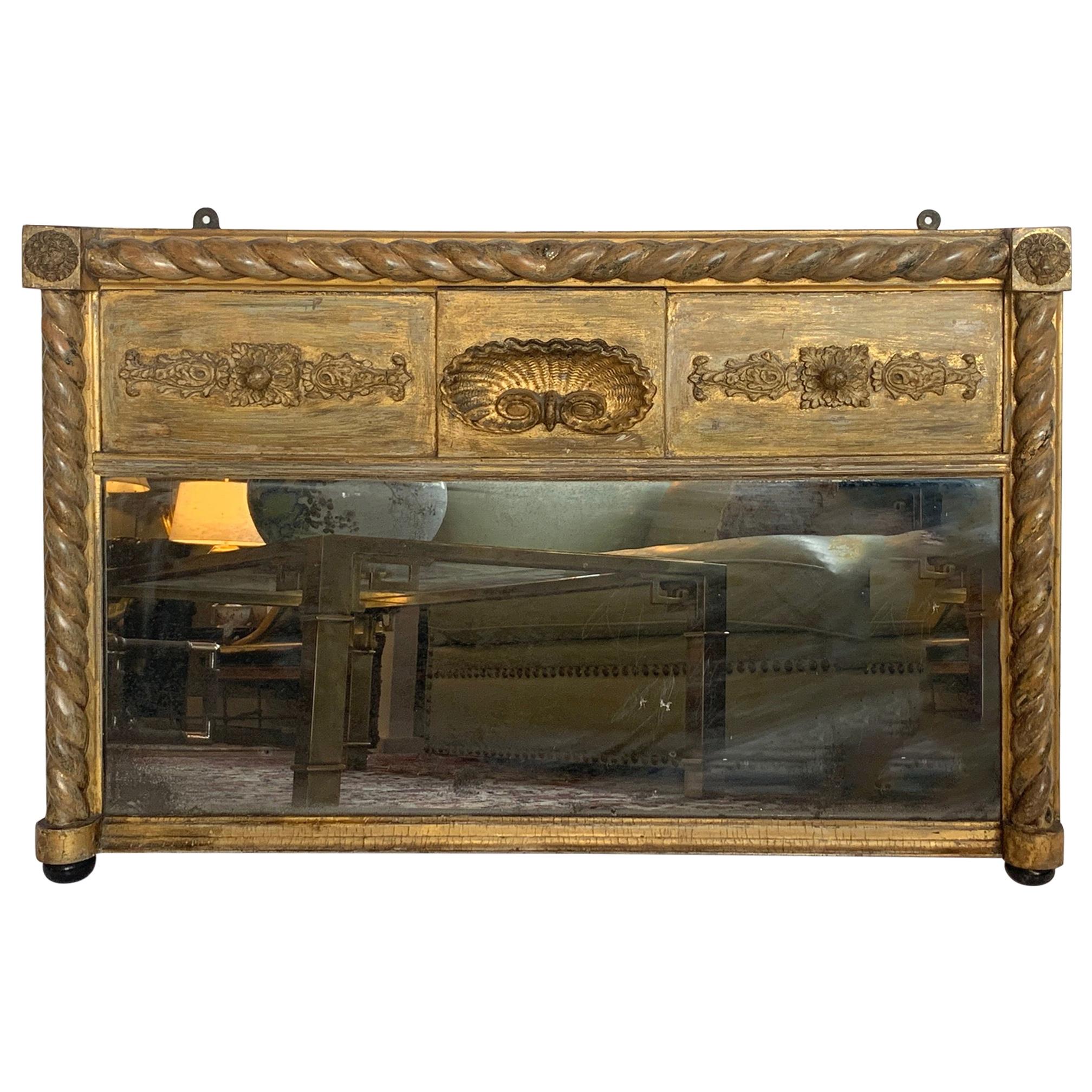 Lovely 19th Century English Giltwood Mirror with Shell