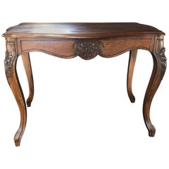 Lovely 19th Century French Carved Walnut Desk or Side Table
