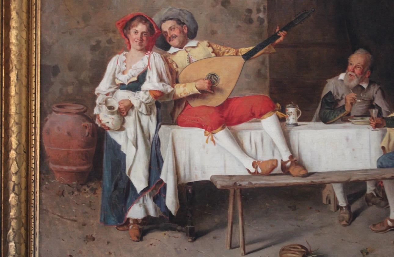 Schönes Gemälde des italienischen Künstlers Alessandro Sani aus dem 19. Jahrhundert (1856-1927) (Leinwand) im Angebot