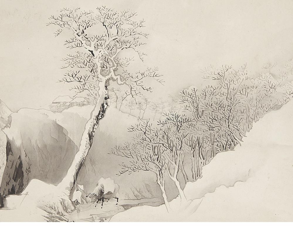 Japanese Lovely 19th Tamazusa Kawabata Scroll Paintings Japan Artist Crane Painted For Sale