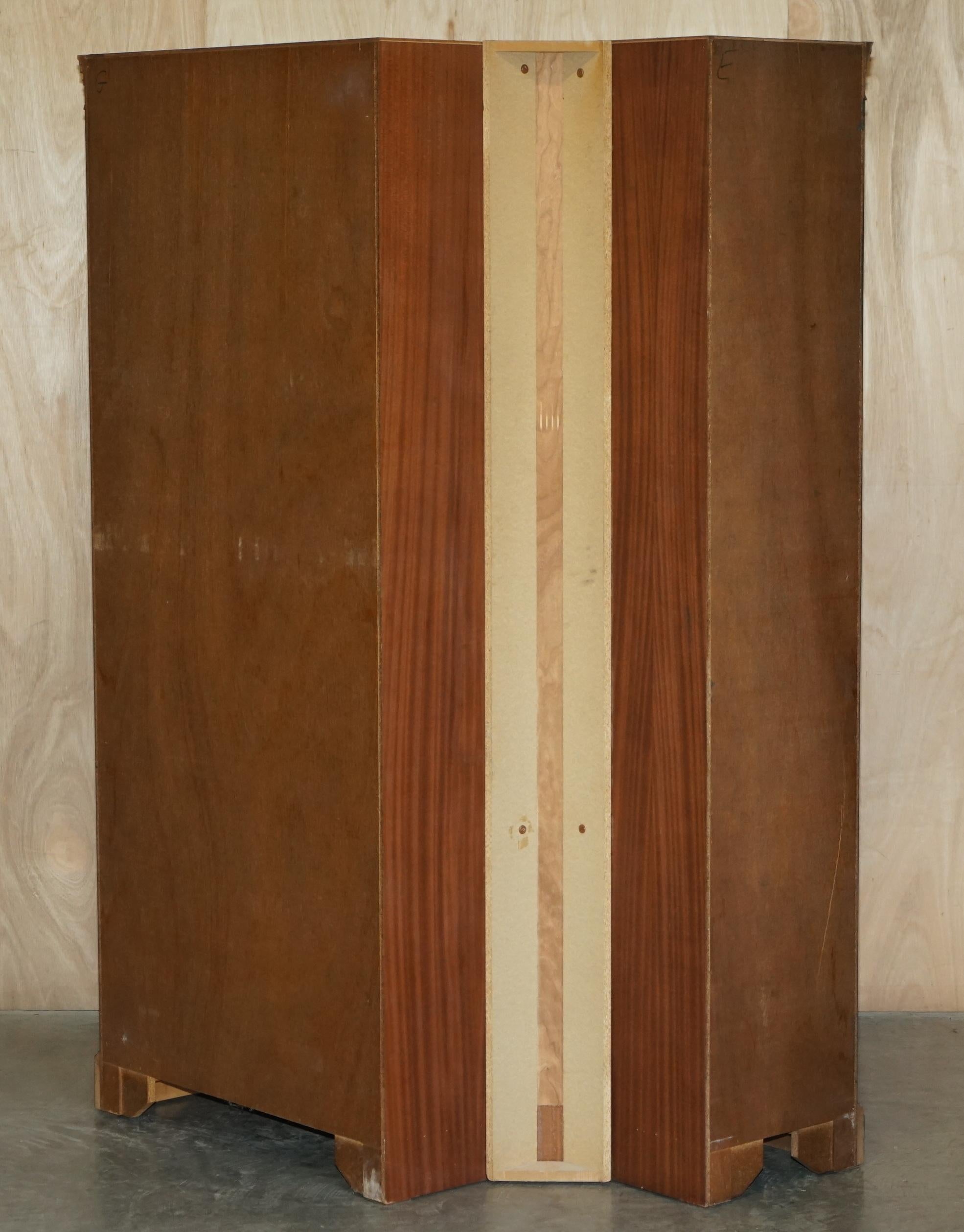 Lovely 2 Piece Flamed Hardwood Open Library Bookcase Part of a Paired Suite For Sale 13