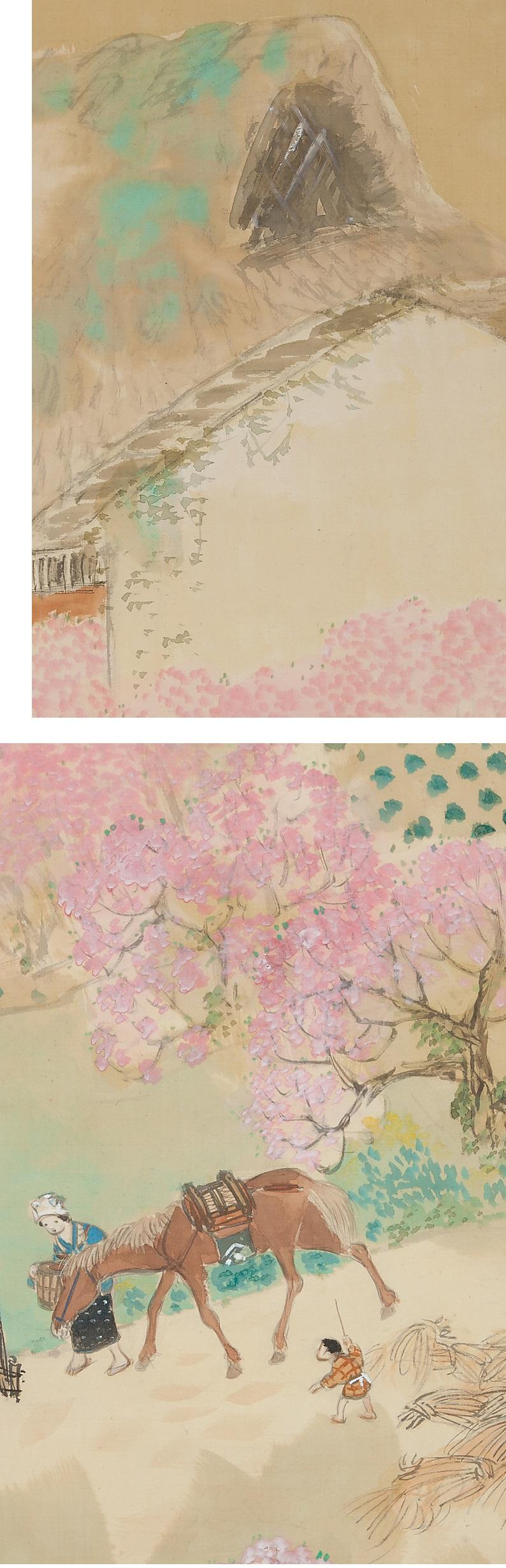 Japanese Lovely Yamashita Taketoki Scroll Paintings Japan Artist Crane Painted For Sale