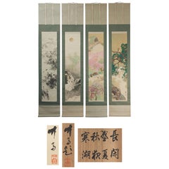 Lovely Yamashita Taketoki Scroll Gemälde Japan Künstler Kran gemalt