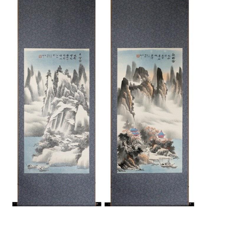Grazioso quadro a rotoli della serie Four Seasons del XX secolo, dipinto dall'artista cinese In condizioni ottime in vendita a Amsterdam, Noord Holland