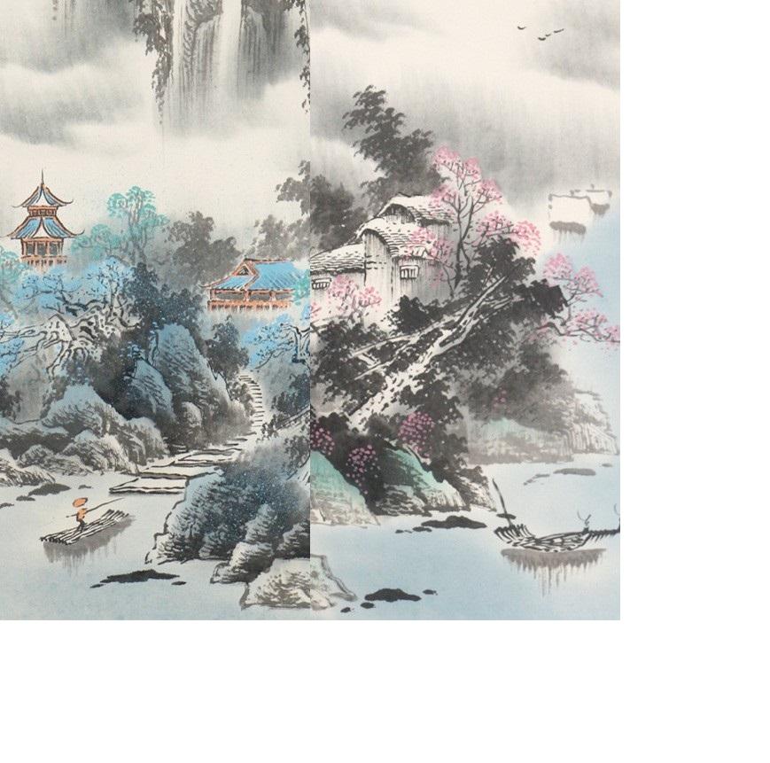 Lovely 20th Century Four Seasons Serie Scroll Painting China Artist Painted For Sale 2