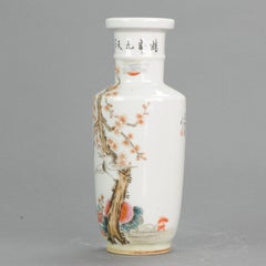 Lovely 20th Century PRoC Chinese Porcelain Vase With birds and Calligraphy