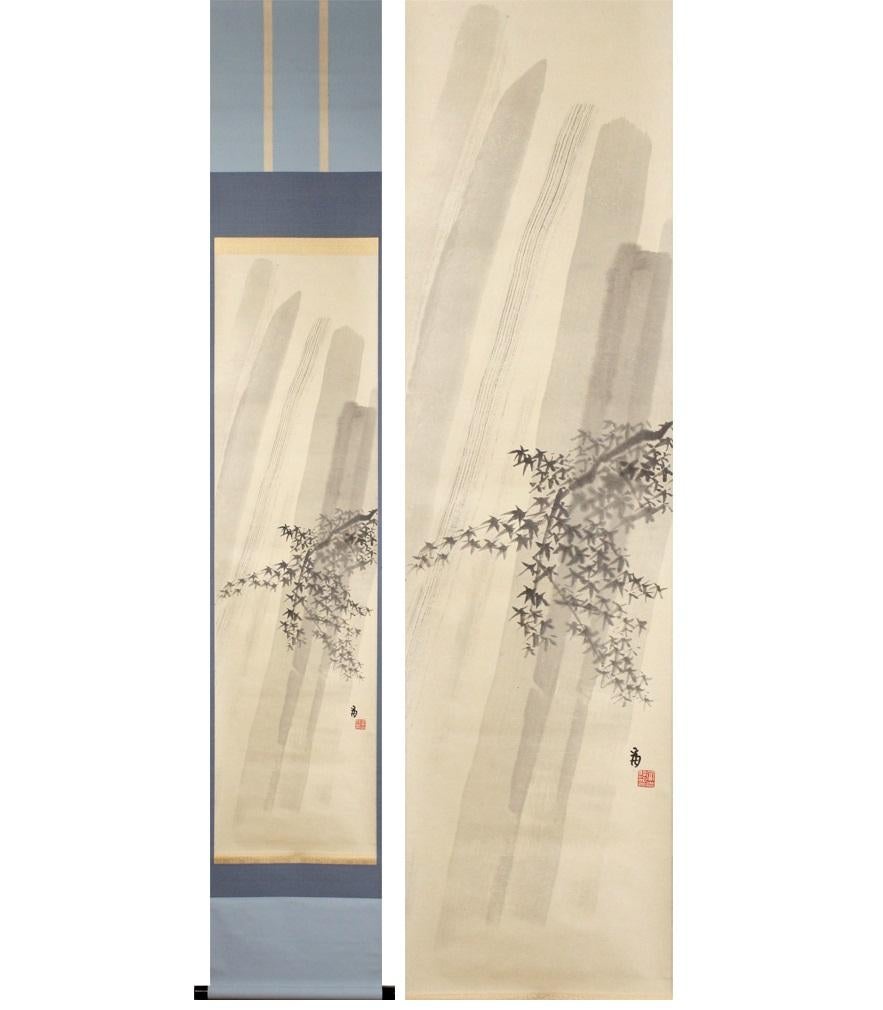 Showa Lovely 20th Tokuriki Tomiyoshiro Scroll Paintings Japan Artist Crane Painted en vente