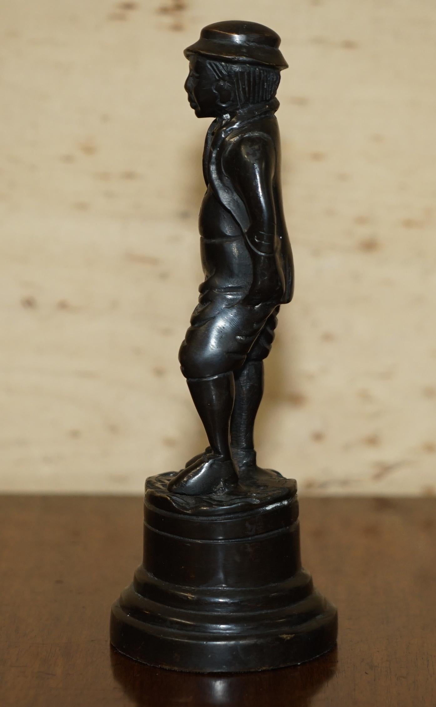 20th Century Lovely Bronze Statue of a Victorian Dandy Lovely Rare Find For Sale
