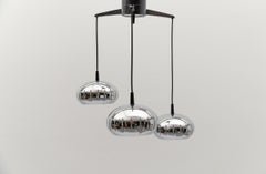 Lovely 3-Light Chrome Ufo Cascading Lamp, 1960s Germany