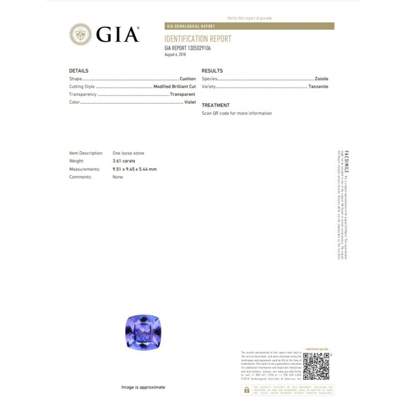 Lovely 4 carats & 95 points Tanzanite & Natural Diamond Pendant For Sale 2