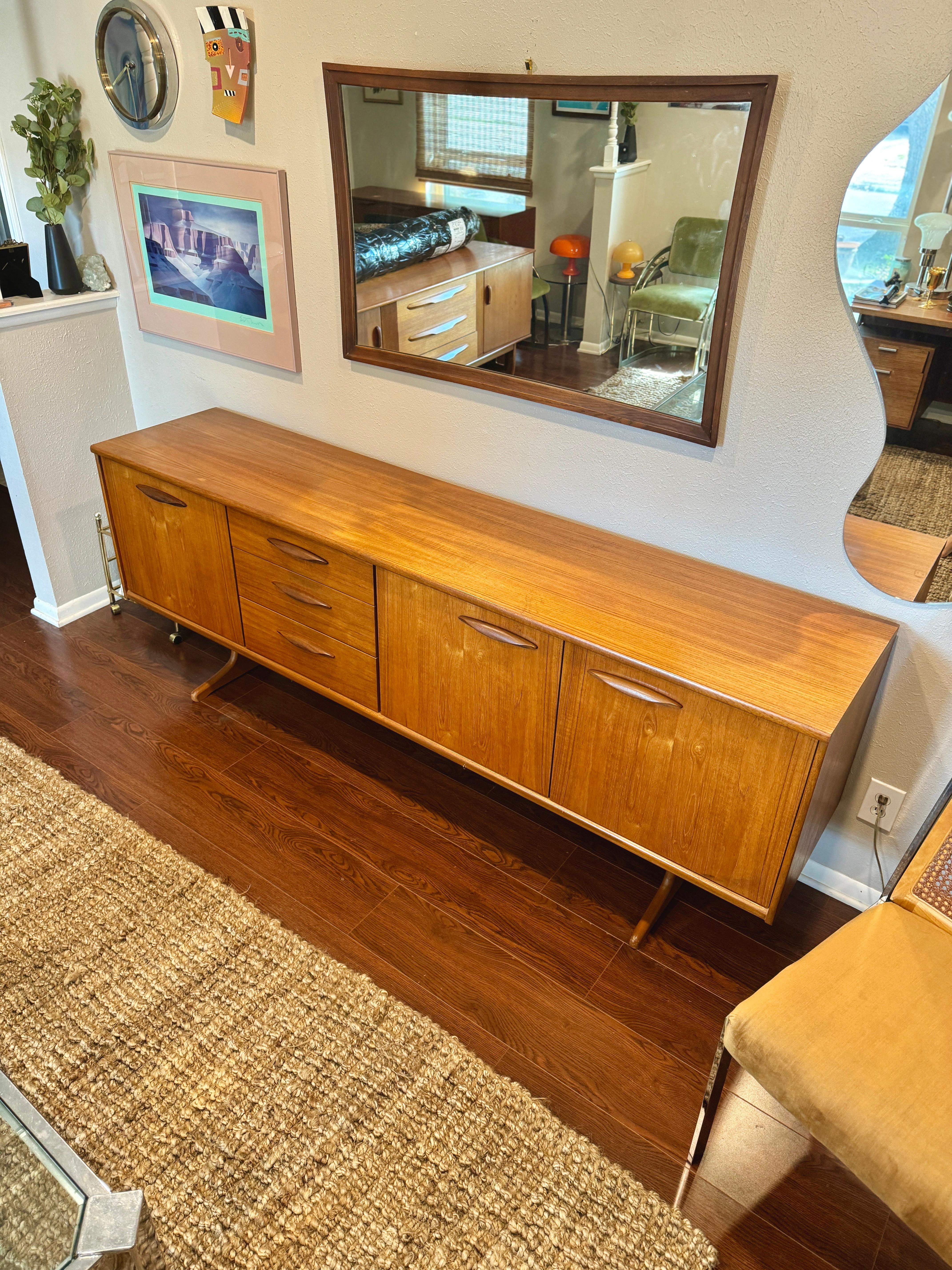 Veneer Lovely 84” sideboard designed by Frank Guille and manufactured by Austinsuite