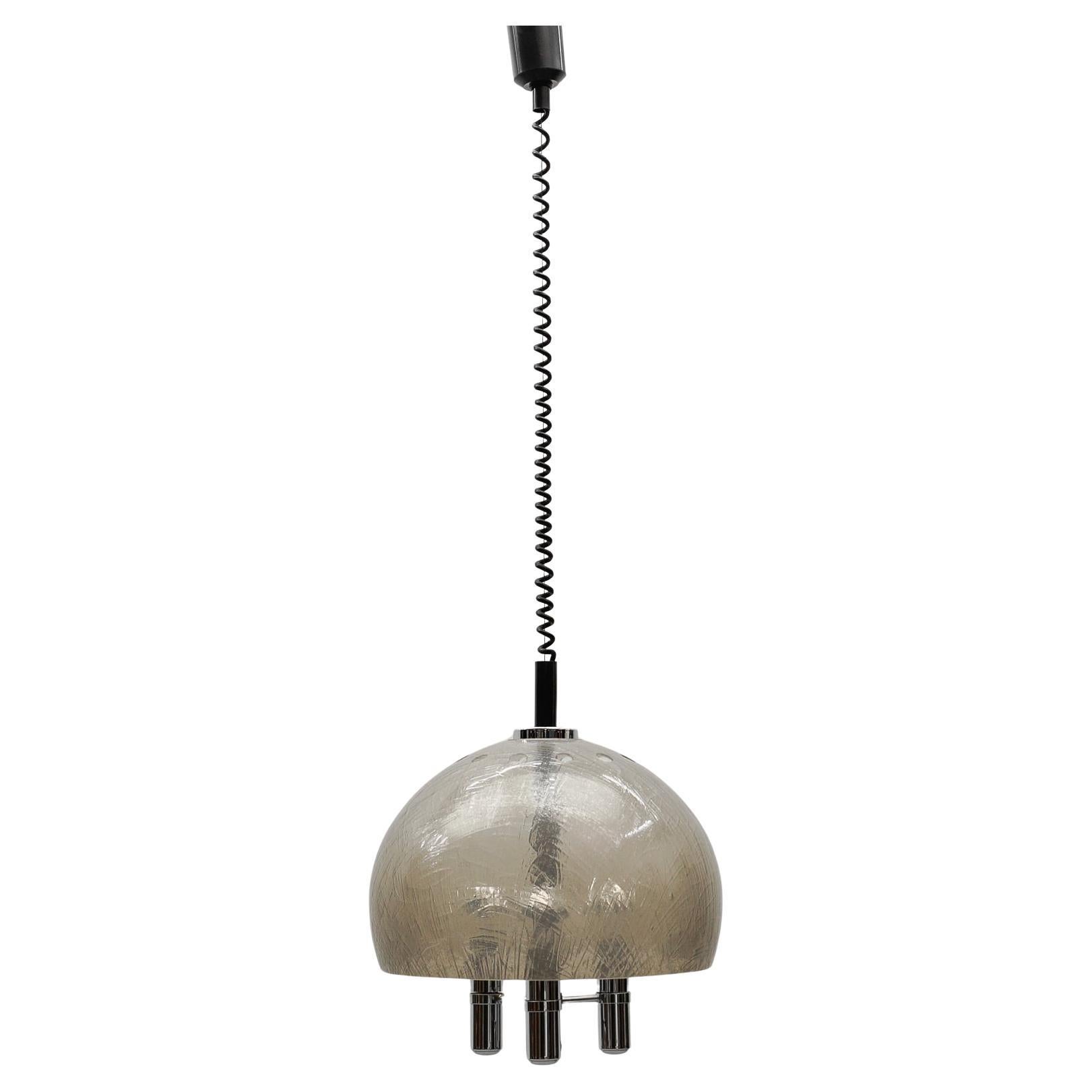 Lovely Acrylic and Chrome Hanging Lamp, 1960s