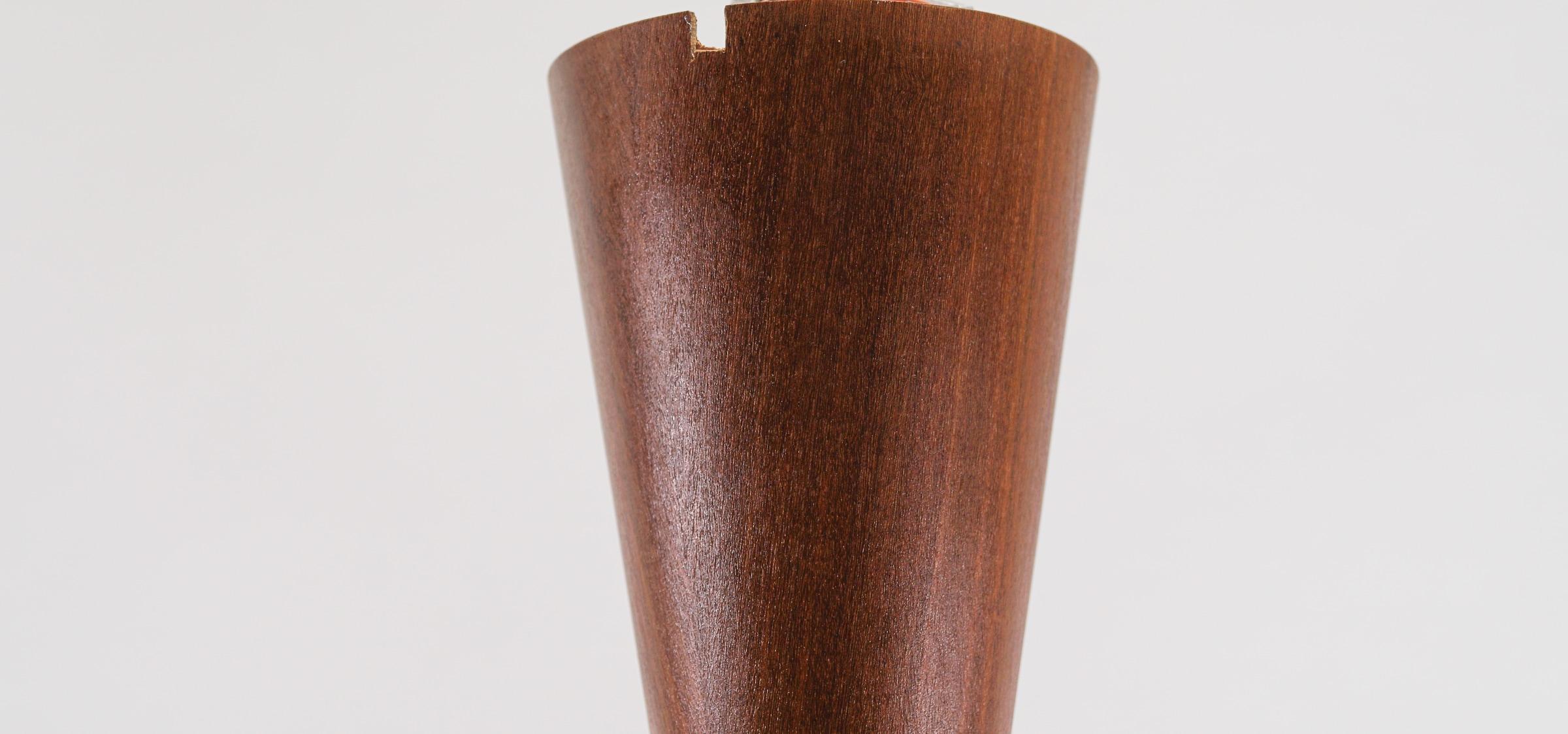 Lovely Adjustable Ceiling Lamp Made in Teak and Jute by Temde Swiss, 1960s 8