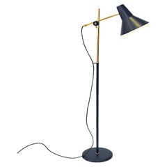 Lovely adjustable metal and brass Floorlamp by Høvik Verk, Norway 1970s