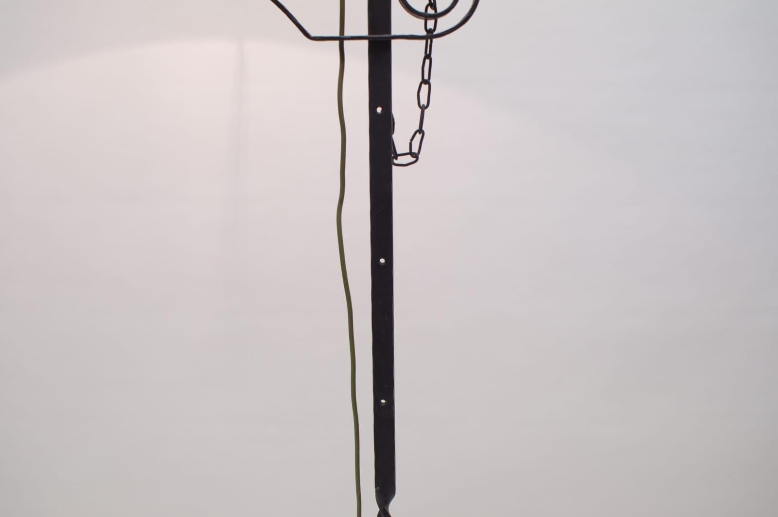 Lovely Adjustable Wrought Iron Floor Lamp Attributed to Raymond Subes For Sale 8